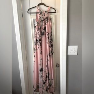 Pink maxi Eliza J dress, halter back with tie